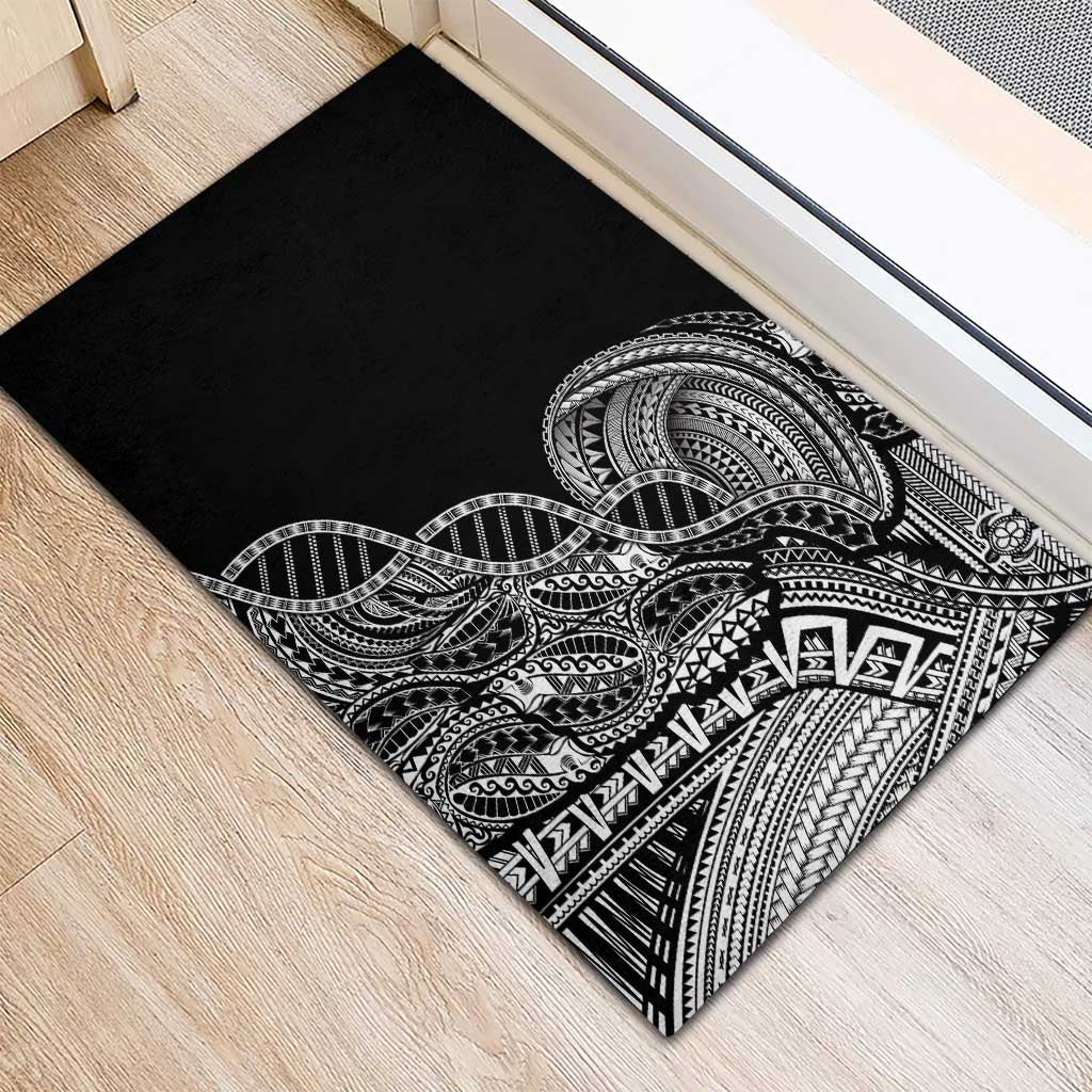 Samoan DNA Art Tattoo Rubber Doormat Polynesian Pattern Black Color LT03 - Polynesian Pride