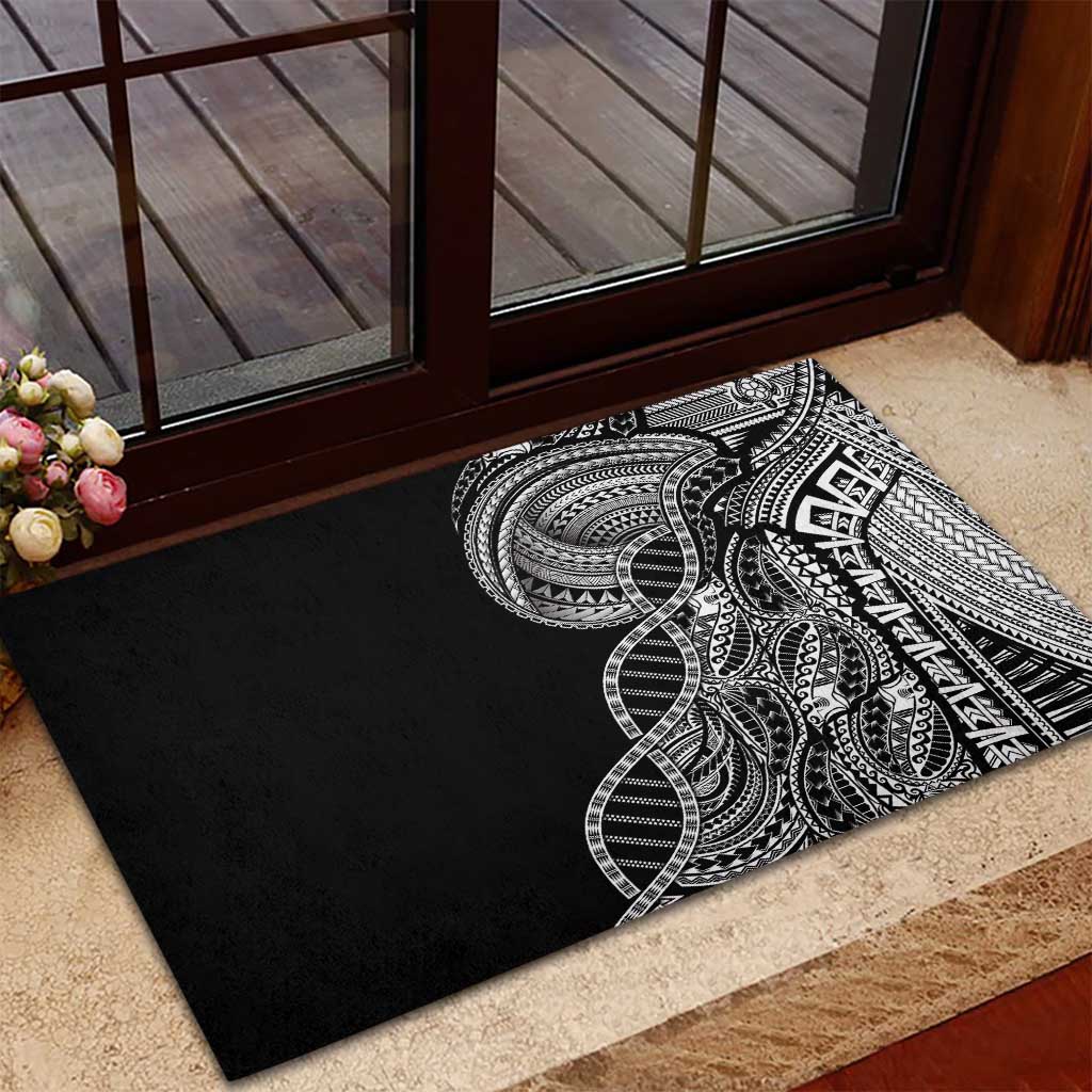 Samoan DNA Art Tattoo Rubber Doormat Polynesian Pattern Black Color LT03 - Polynesian Pride