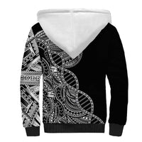 Samoan DNA Art Tattoo Sherpa Hoodie Polynesian Pattern Black Color LT03 - Polynesian Pride