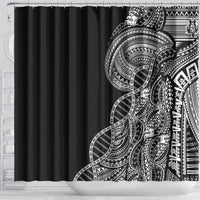Samoan DNA Art Tattoo Shower Curtain Polynesian Pattern Black Color LT03 - Polynesian Pride