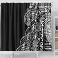 Samoan DNA Art Tattoo Shower Curtain Polynesian Pattern Black Color LT03 - Polynesian Pride