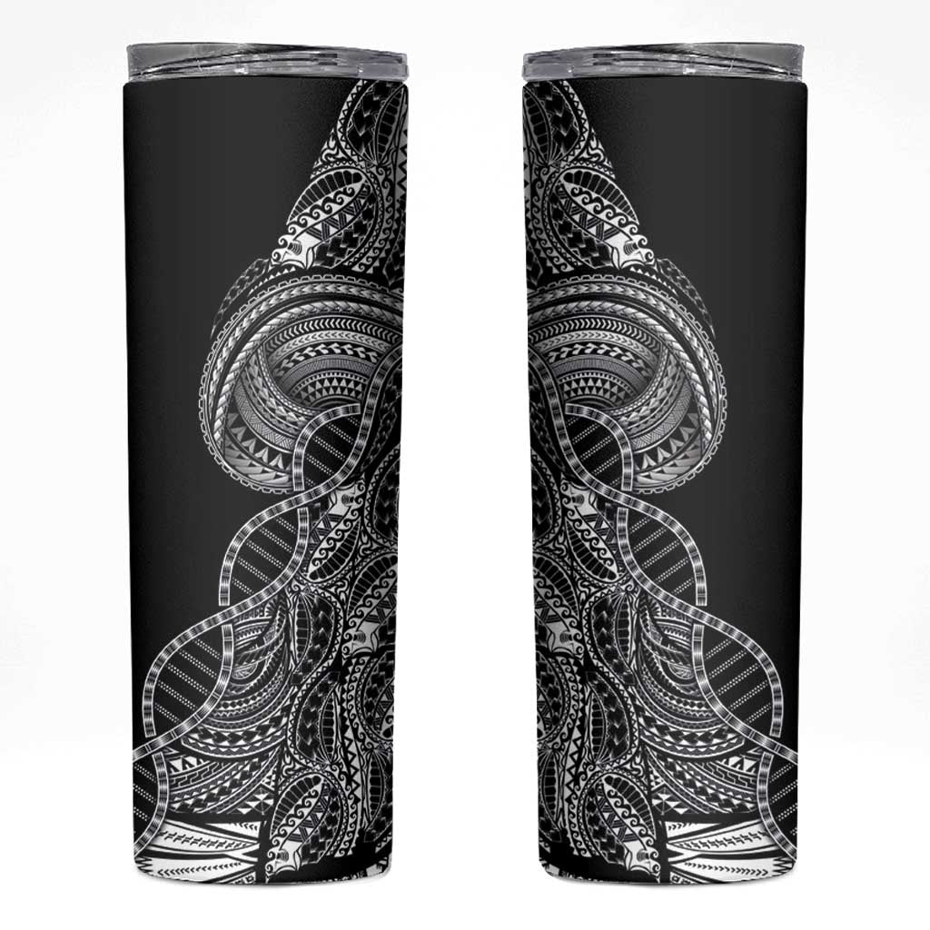 Samoan DNA Art Tattoo Skinny Tumbler Polynesian Pattern Black Color LT03 Black - Polynesian Pride