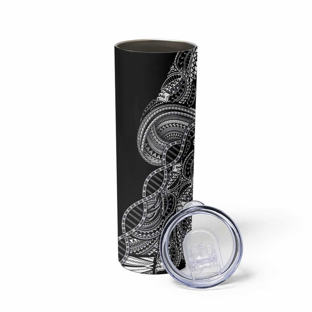 Samoan DNA Art Tattoo Skinny Tumbler Polynesian Pattern Black Color LT03 - Polynesian Pride
