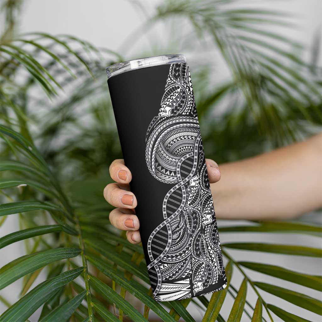 Samoan DNA Art Tattoo Skinny Tumbler Polynesian Pattern Black Color LT03 - Polynesian Pride