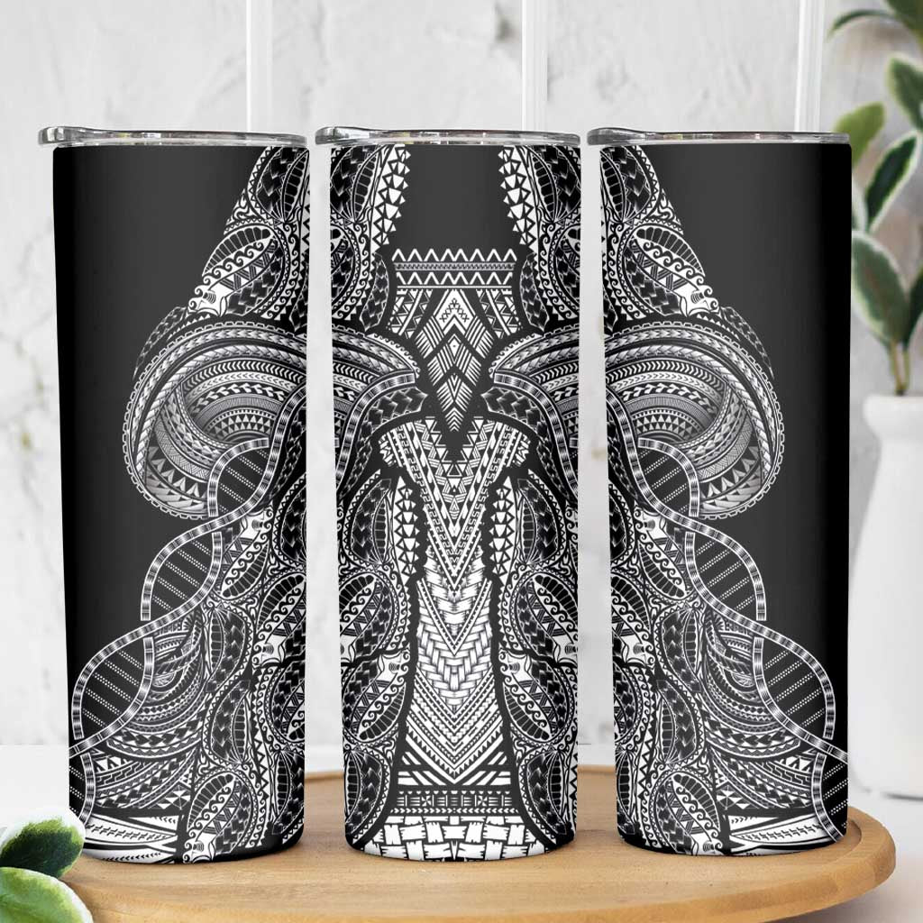 Samoan DNA Art Tattoo Skinny Tumbler Polynesian Pattern Black Color LT03 - Polynesian Pride