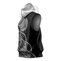 Samoan DNA Art Tattoo Sleeveless Hoodie Polynesian Pattern Black Color LT03 - Polynesian Pride