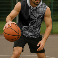Samoan DNA Art Tattoo Sleeveless Hoodie Polynesian Pattern Black Color LT03 - Polynesian Pride