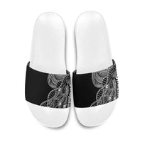 Samoan DNA Art Tattoo Slide Sandals Polynesian Pattern Black Color LT03 Black - Polynesian Pride