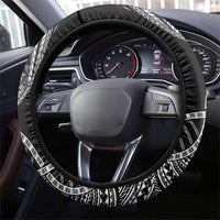 Samoan DNA Art Tattoo Steering Wheel Cover Polynesian Pattern Black Color