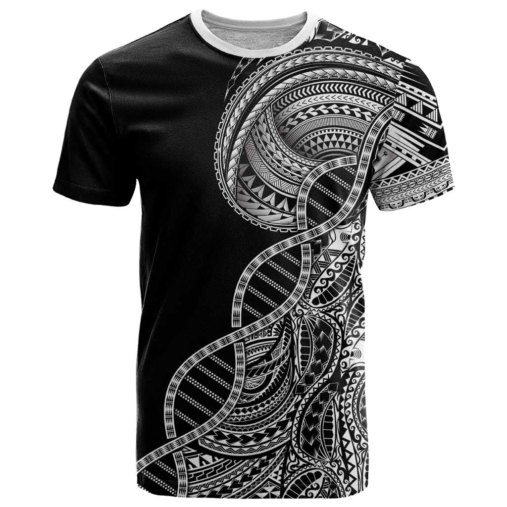 Samoan DNA Art Tattoo T Shirt Polynesian Pattern Black Color LT03 Black - Polynesian Pride