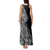 Samoan DNA Art Tattoo Tank Maxi Dress Polynesian Pattern Black Color LT03 - Polynesian Pride