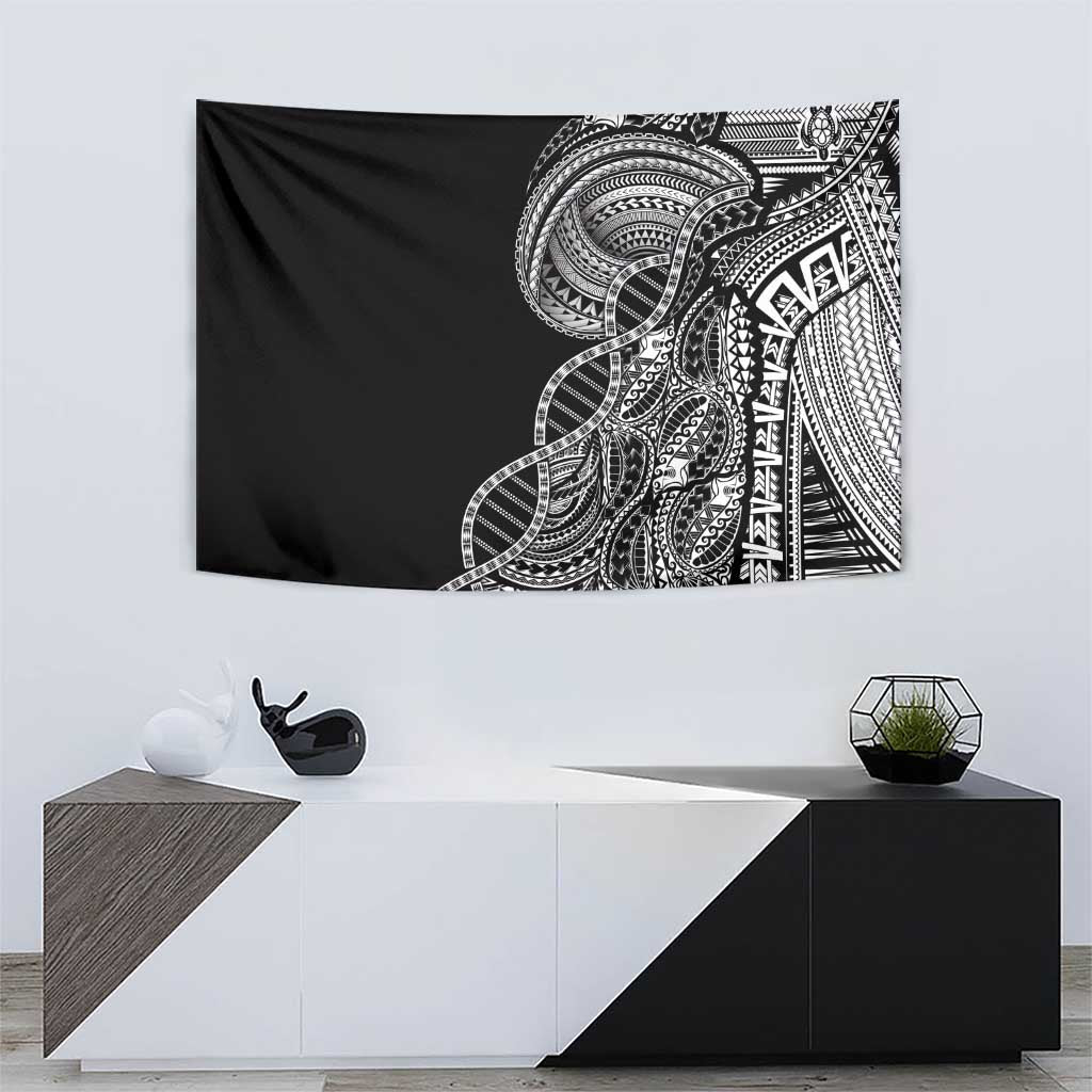 Samoan DNA Art Tattoo Tapestry Polynesian Pattern Black Color LT03 - Polynesian Pride