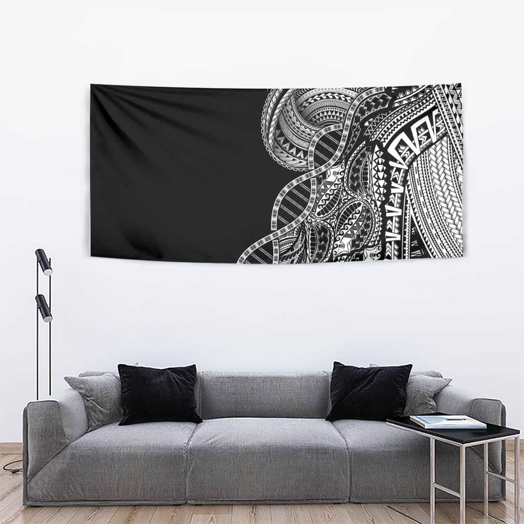 Samoan DNA Art Tattoo Tapestry Polynesian Pattern Black Color LT03 - Polynesian Pride