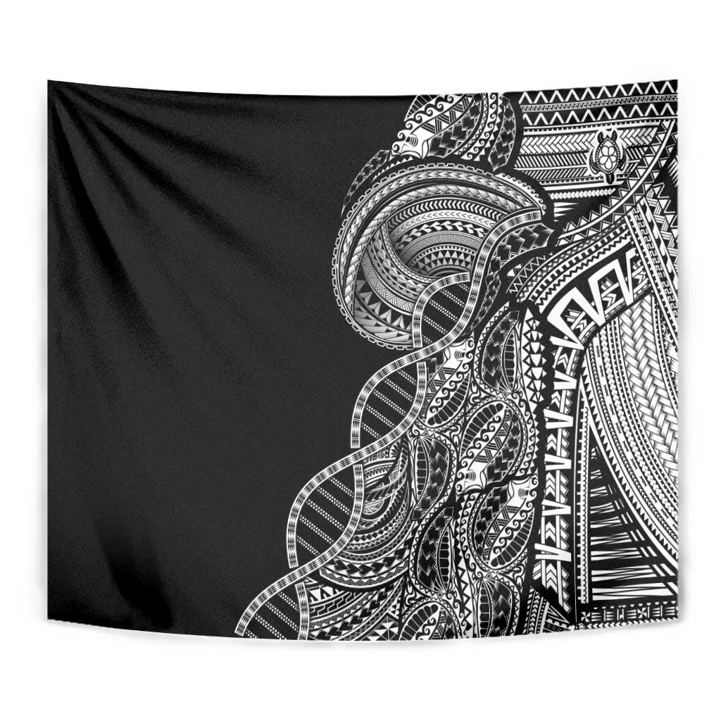 Samoan DNA Art Tattoo Tapestry Polynesian Pattern Black Color LT03 - Polynesian Pride