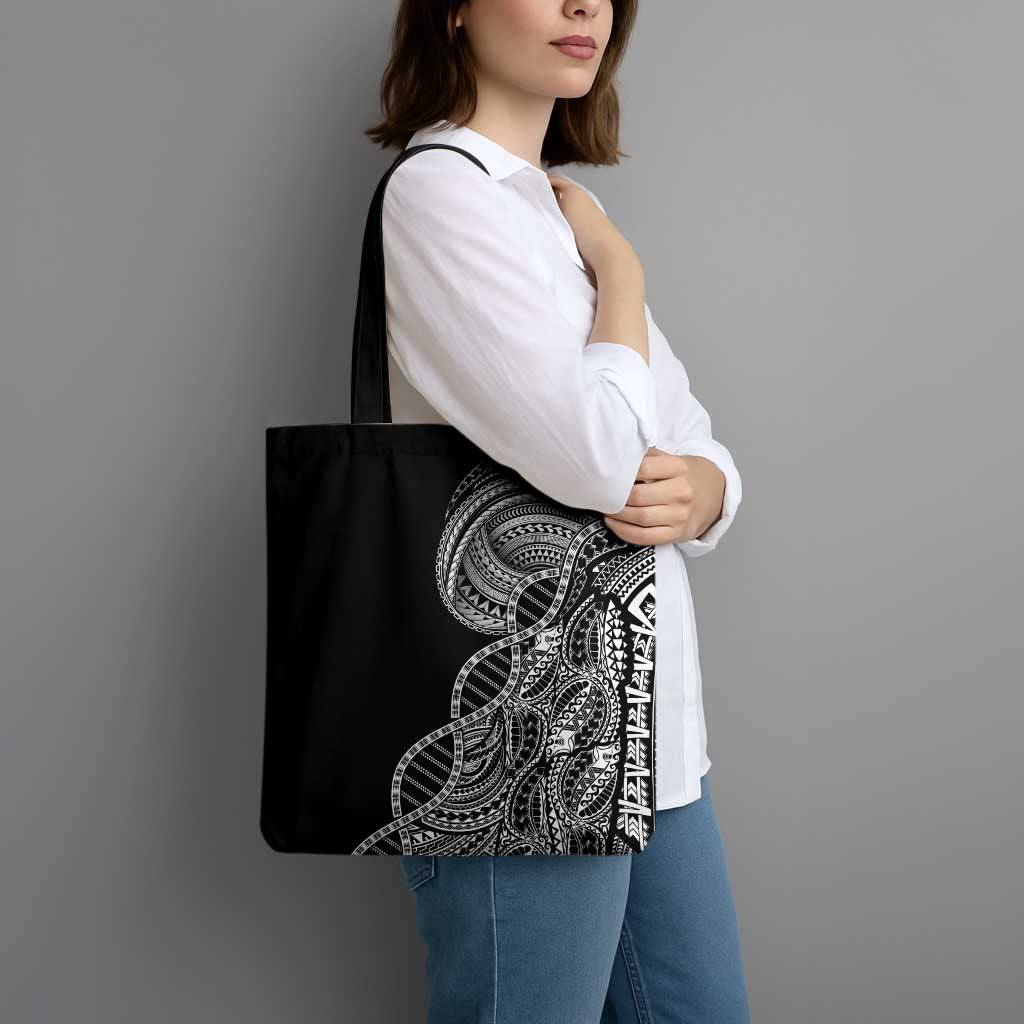 Samoan DNA Art Tattoo Tote Bag Polynesian Pattern Black Color LT03 - Polynesian Pride
