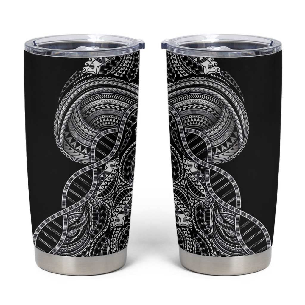 Samoan DNA Art Tattoo Tumbler Cup Polynesian Pattern Black Color LT03 Black - Polynesian Pride