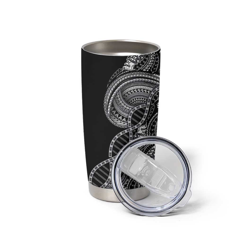 Samoan DNA Art Tattoo Tumbler Cup Polynesian Pattern Black Color LT03 - Polynesian Pride