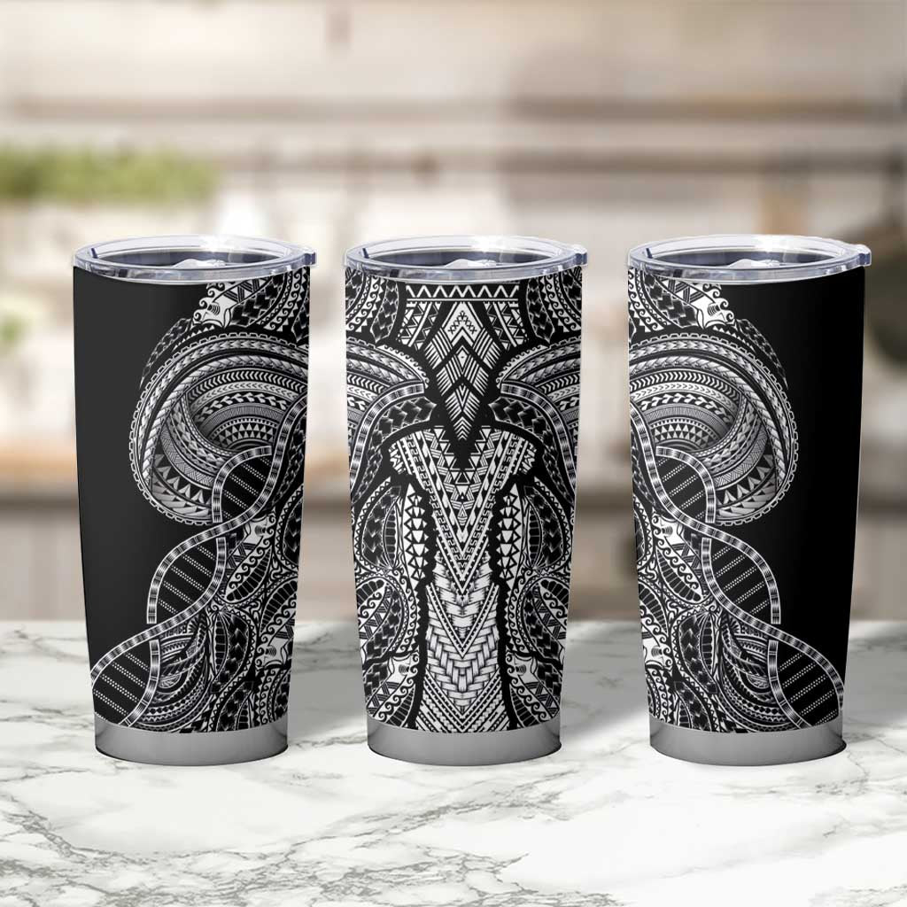 Samoan DNA Art Tattoo Tumbler Cup Polynesian Pattern Black Color LT03 - Polynesian Pride