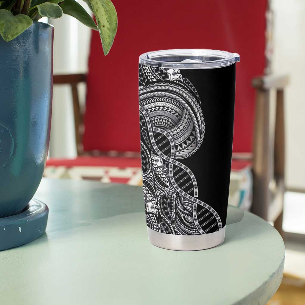 Samoan DNA Art Tattoo Tumbler Cup Polynesian Pattern Black Color LT03 - Polynesian Pride