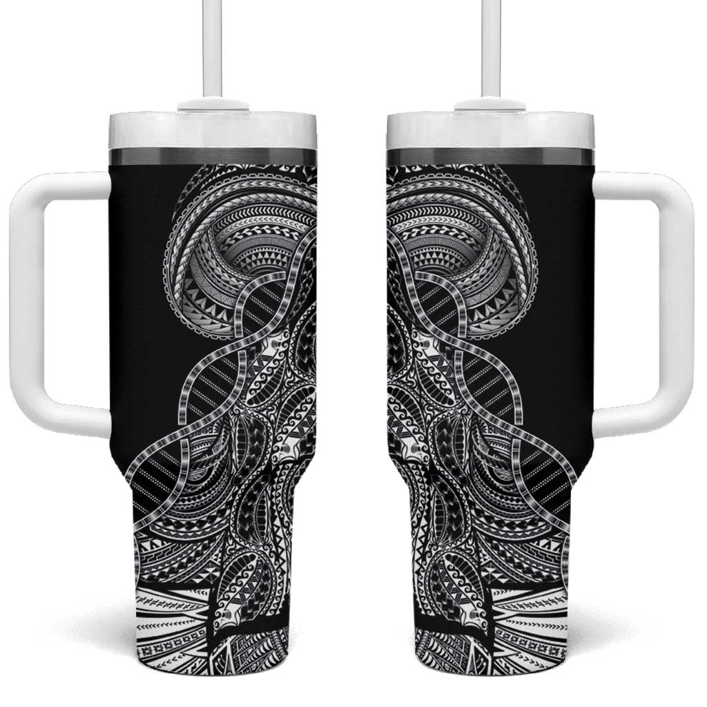 Samoan DNA Art Tattoo Tumbler With Handle Polynesian Pattern Black Color LT03 One Size: 40 oz Black - Polynesian Pride