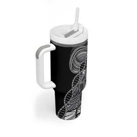 Samoan DNA Art Tattoo Tumbler With Handle Polynesian Pattern Black Color LT03 - Polynesian Pride
