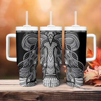Samoan DNA Art Tattoo Tumbler With Handle Polynesian Pattern Black Color LT03 - Polynesian Pride