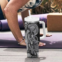 Samoan DNA Art Tattoo Tumbler With Handle Polynesian Pattern Black Color LT03 - Polynesian Pride