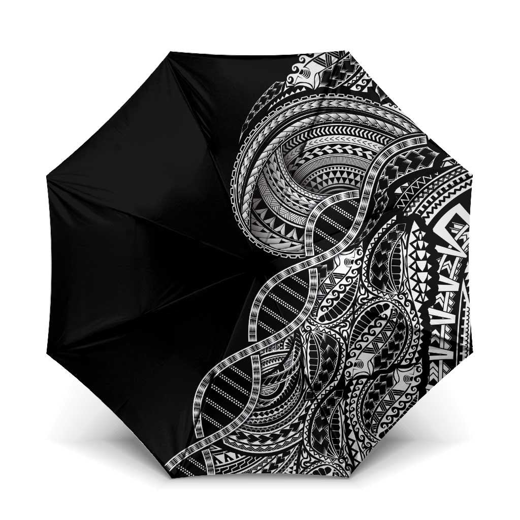 Samoan DNA Art Tattoo Umbrella Polynesian Pattern Black Color LT03 One Size Folded 11.42 inch Opened Diameter 37.4 inch Black - Polynesian Pride