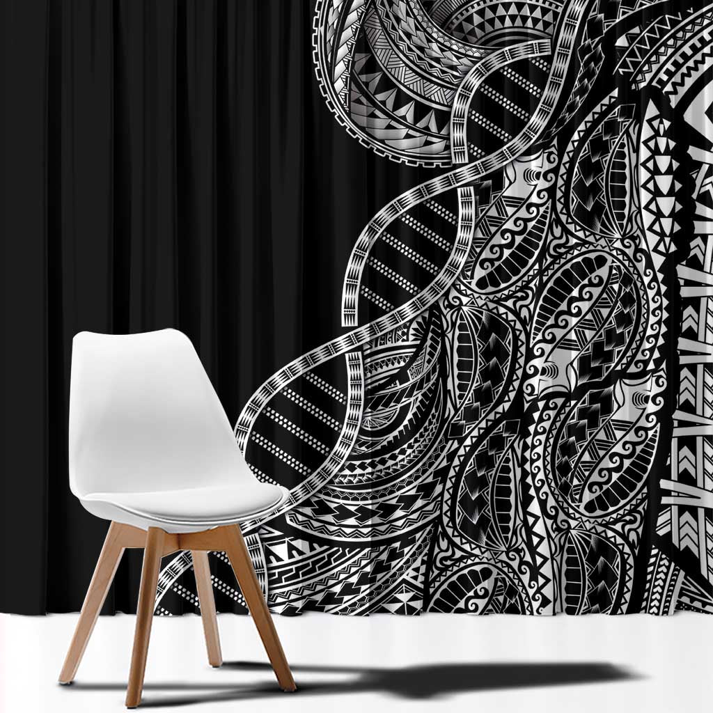 Samoan DNA Art Tattoo Window Curtain Polynesian Pattern Black Color LT03 - Polynesian Pride