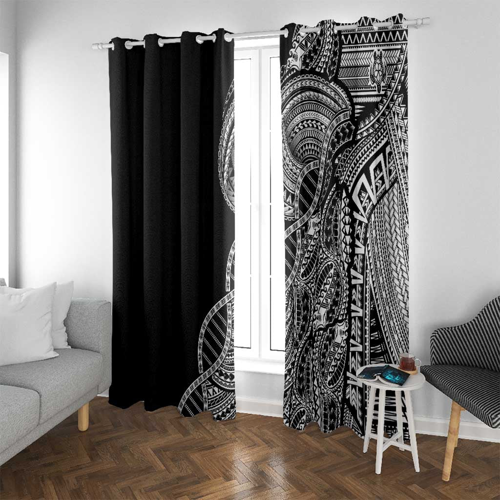 Samoan DNA Art Tattoo Window Curtain Polynesian Pattern Black Color LT03 With Grommets Black - Polynesian Pride
