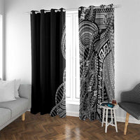 Samoan DNA Art Tattoo Window Curtain Polynesian Pattern Black Color LT03 With Grommets Black - Polynesian Pride