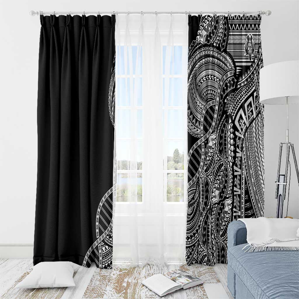 Samoan DNA Art Tattoo Window Curtain Polynesian Pattern Black Color LT03 - Polynesian Pride