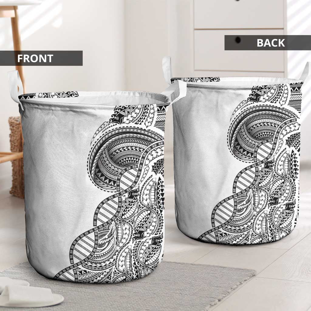 Samoan DNA Art Tattoo Laundry Basket Polynesian Pattern White Color LT03 - Polynesian Pride