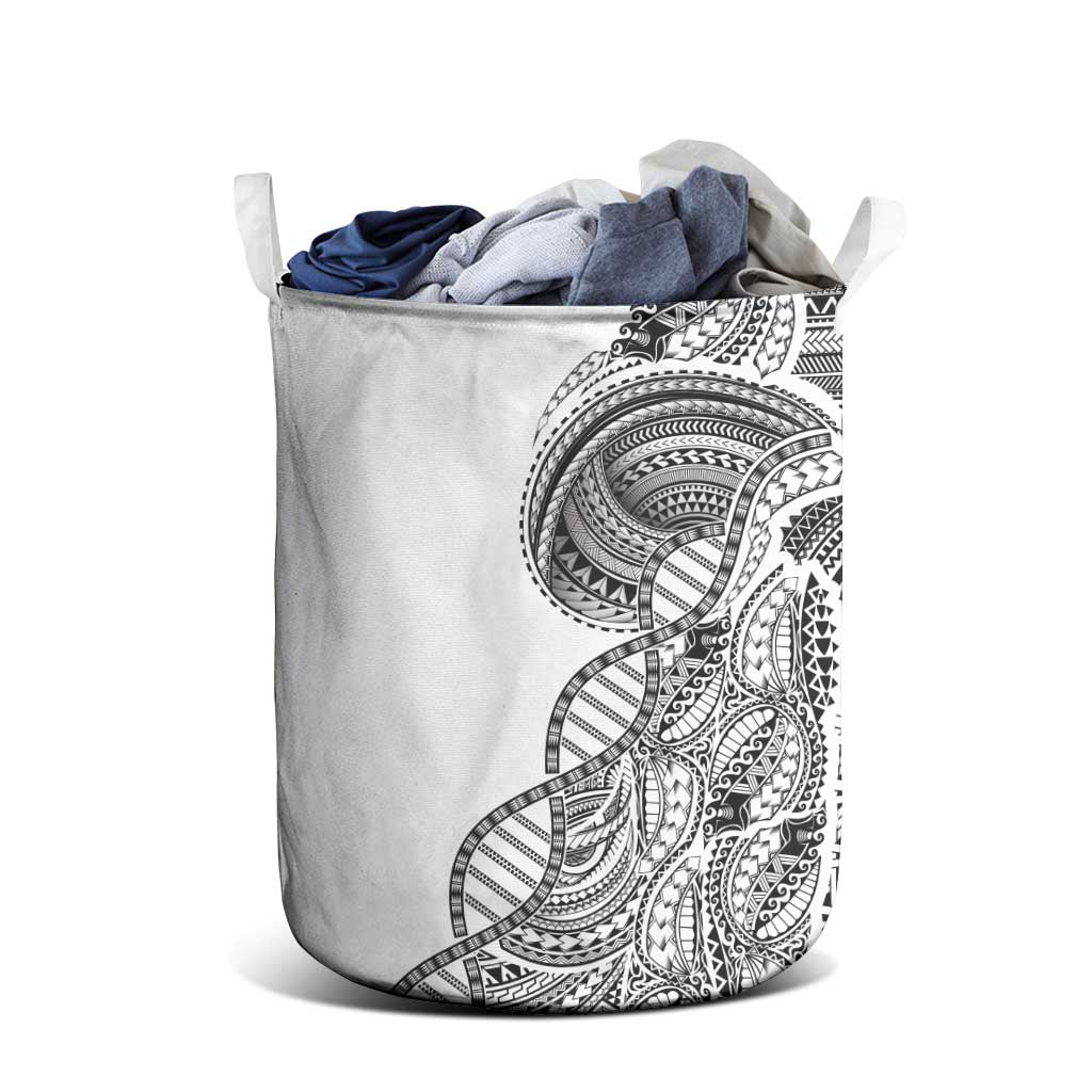 Samoan DNA Art Tattoo Laundry Basket Polynesian Pattern White Color LT03 - Polynesian Pride