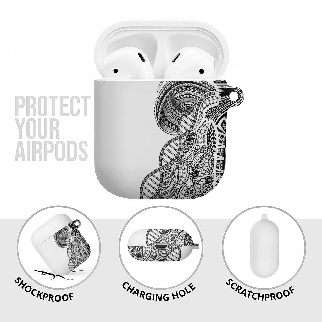 Samoan DNA Art Tattoo AirPods Case Polynesian Pattern White Color LT03 - Polynesian Pride
