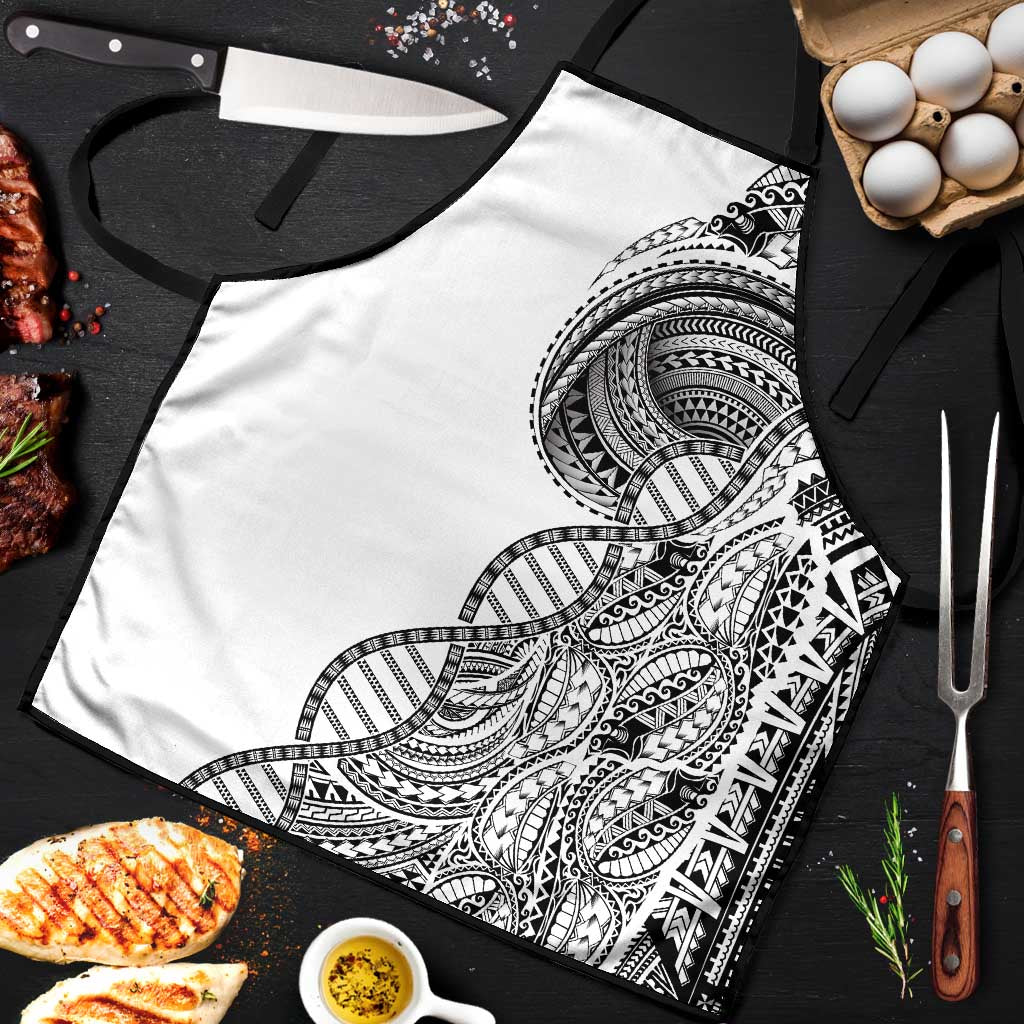 Samoan DNA Art Tattoo Apron Polynesian Pattern White Color LT03 White - Polynesian Pride