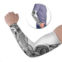 Samoan DNA Art Tattoo Arm Sleeves Polynesian Pattern White Color LT03 Set of 2 White - Polynesian Pride