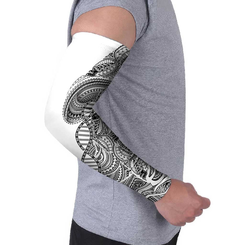 Samoan DNA Art Tattoo Arm Sleeves Polynesian Pattern White Color LT03 - Polynesian Pride
