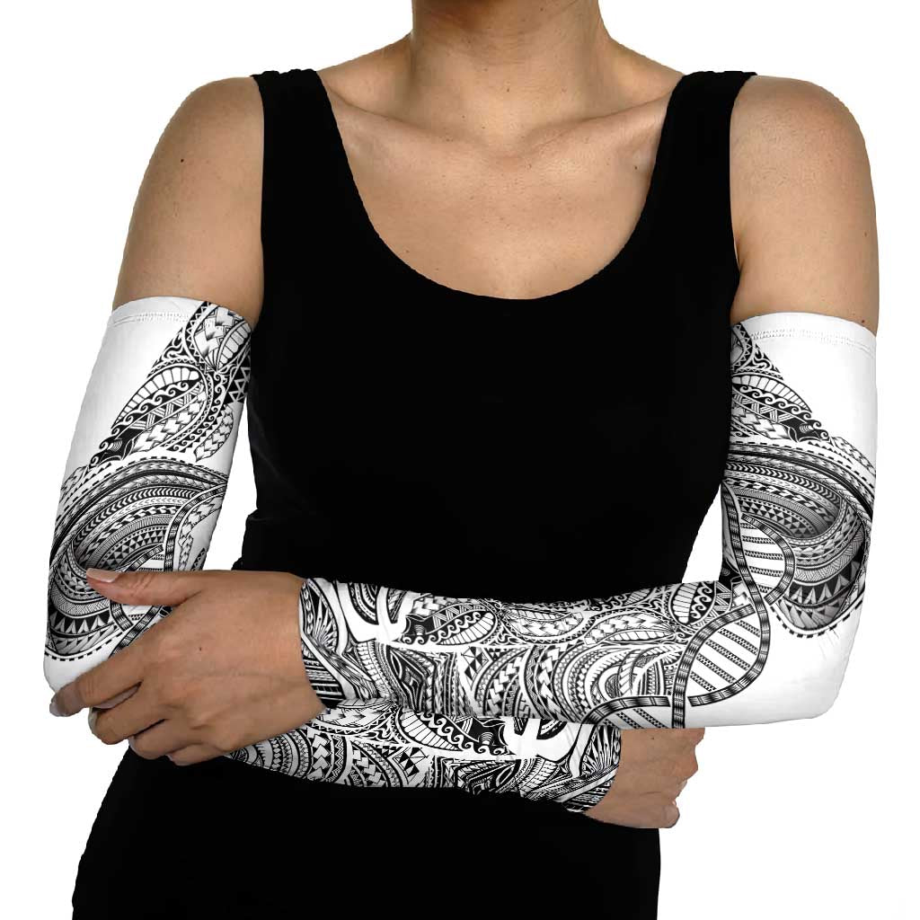 Samoan DNA Art Tattoo Arm Sleeves Polynesian Pattern White Color LT03 - Polynesian Pride