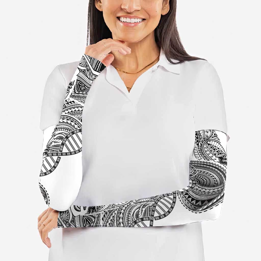 Samoan DNA Art Tattoo Arm Sleeves Polynesian Pattern White Color LT03 - Polynesian Pride
