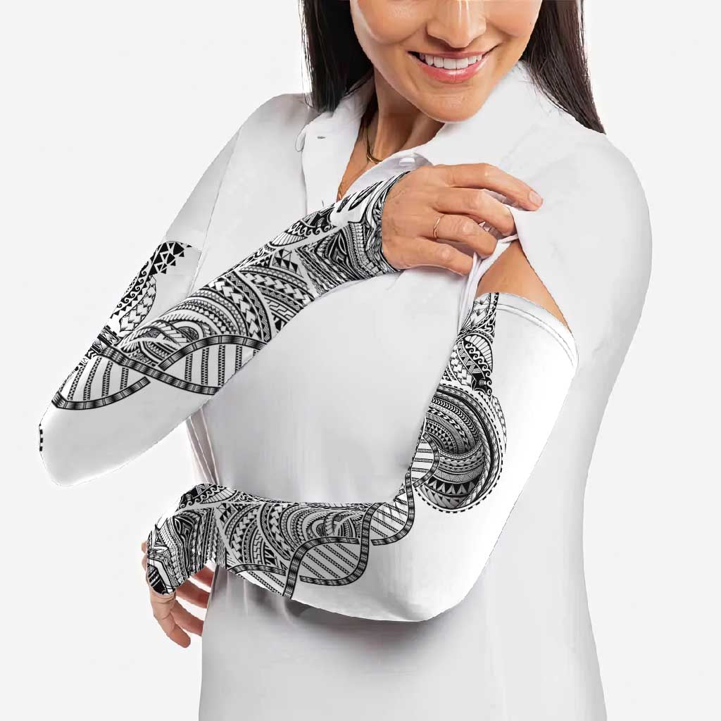 Samoan DNA Art Tattoo Arm Sleeves Polynesian Pattern White Color LT03 - Polynesian Pride