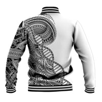 Samoan DNA Art Tattoo Baseball Jacket Polynesian Pattern White Color LT03 - Polynesian Pride