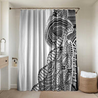 Samoan DNA Art Tattoo Bathroom Set Polynesian Pattern White Color LT03 Shower Curtain Only White - Polynesian Pride