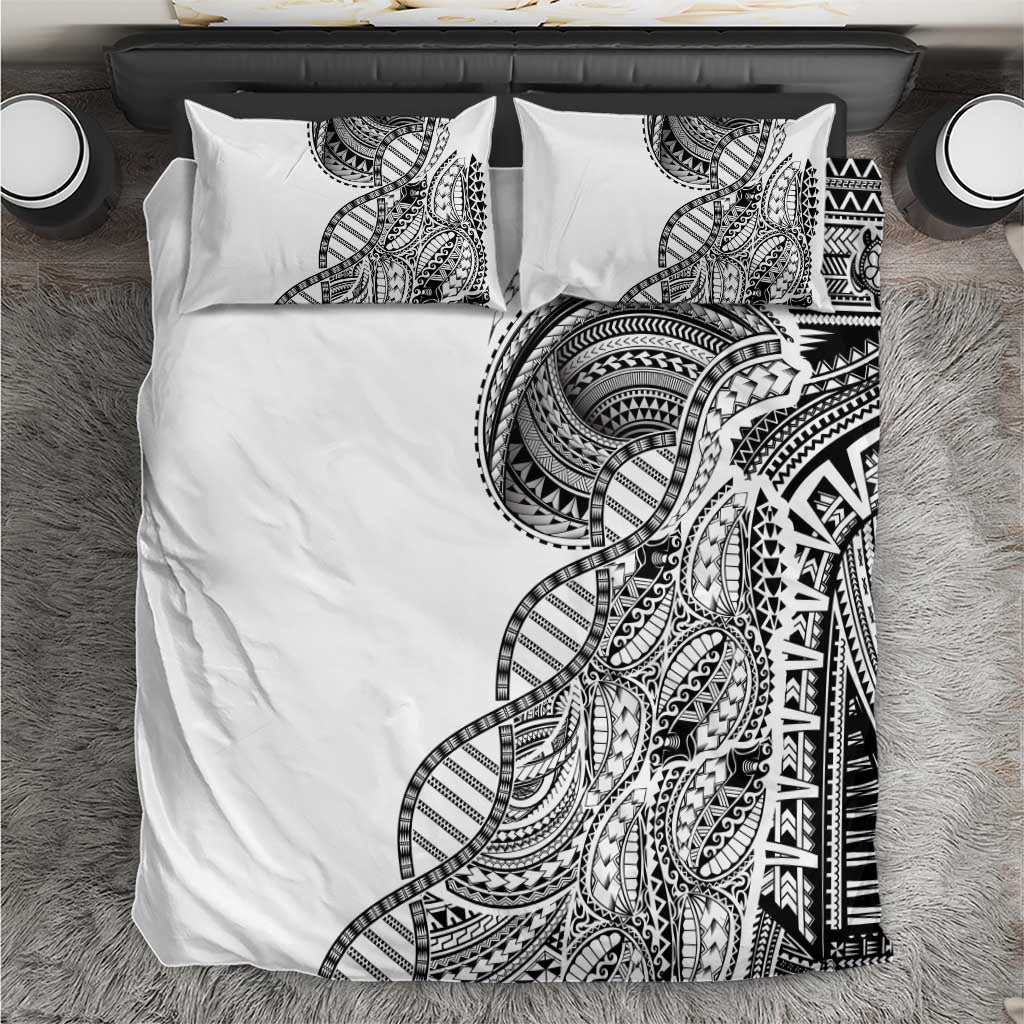 Samoan DNA Art Tattoo Bedding Set Polynesian Pattern White Color LT03 White - Polynesian Pride
