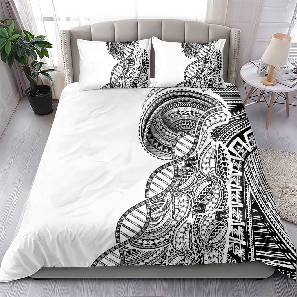 Samoan DNA Art Tattoo Bedding Set Polynesian Pattern White Color LT03 - Polynesian Pride