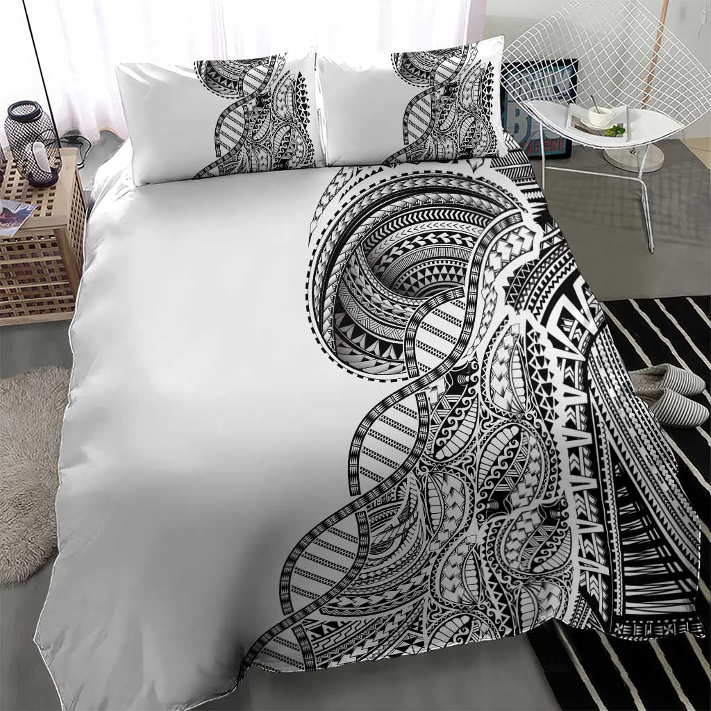 Samoan DNA Art Tattoo Bedding Set Polynesian Pattern White Color LT03 - Polynesian Pride