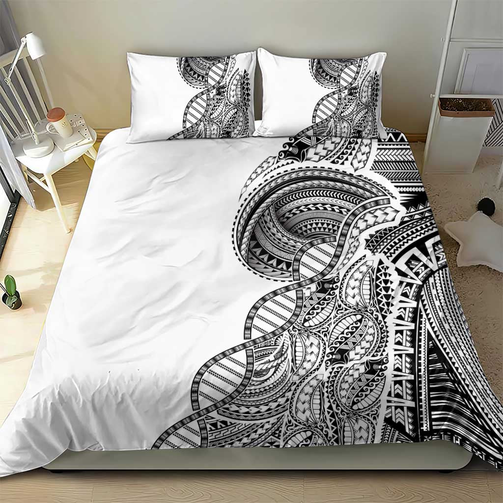 Samoan DNA Art Tattoo Bedding Set Polynesian Pattern White Color LT03 - Polynesian Pride
