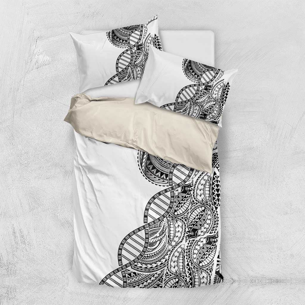 Samoan DNA Art Tattoo Bedding Set Polynesian Pattern White Color LT03 US Twin 172cm x 218cm White - Polynesian Pride