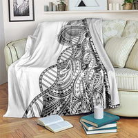 Samoan DNA Art Tattoo Blanket Polynesian Pattern White Color LT03 White - Polynesian Pride