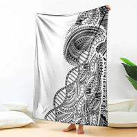 Samoan DNA Art Tattoo Blanket Polynesian Pattern White Color LT03 - Polynesian Pride